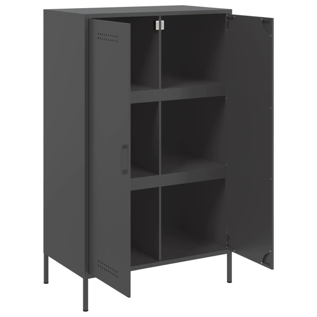 Highboard Black 68x39x113 cm Steel