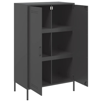 Highboard Black 68x39x113 cm Steel