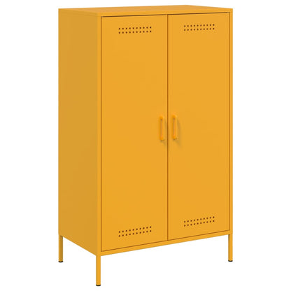 Highboard Mustard Yellow 68x39x113 cm Steel