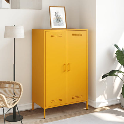 Highboard Mustard Yellow 68x39x113 cm Steel