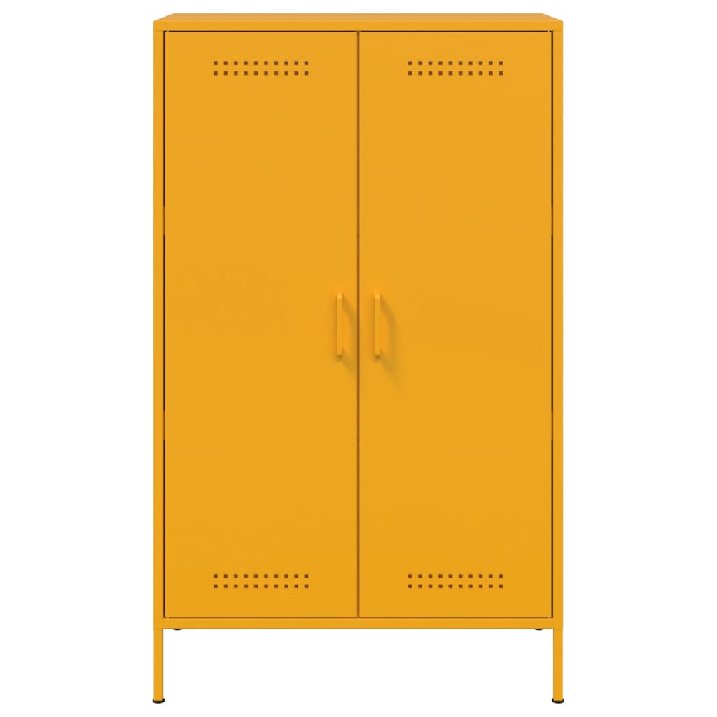 Highboard Mustard Yellow 68x39x113 cm Steel