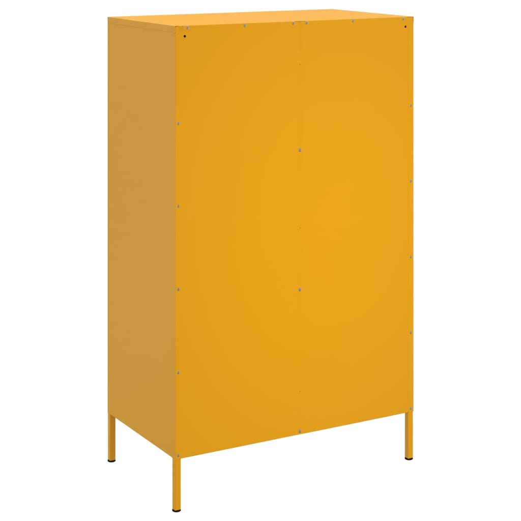 Highboard Mustard Yellow 68x39x113 cm Steel