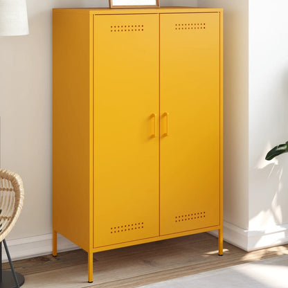 Highboard Mustard Yellow 68x39x113 cm Steel