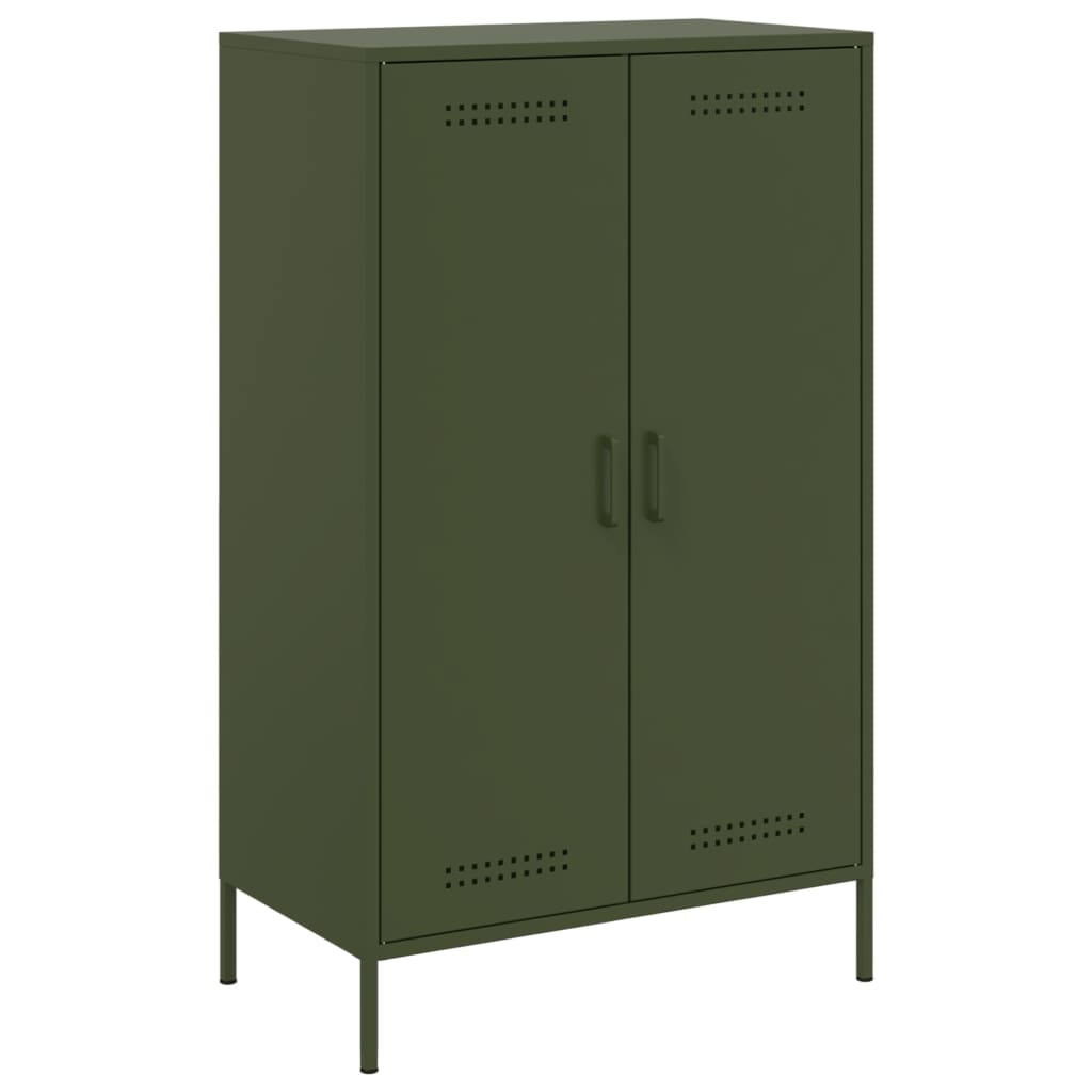 Highboard Olive Green 68x39x113 cm Steel