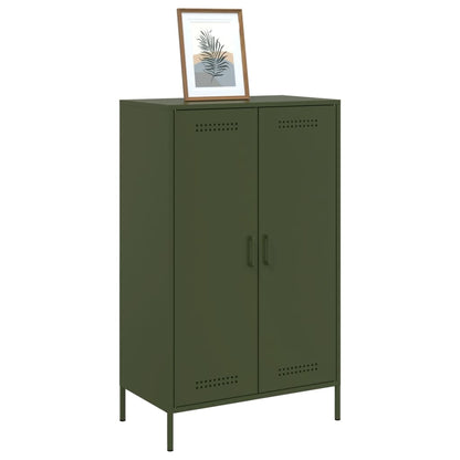 Highboard Olive Green 68x39x113 cm Steel