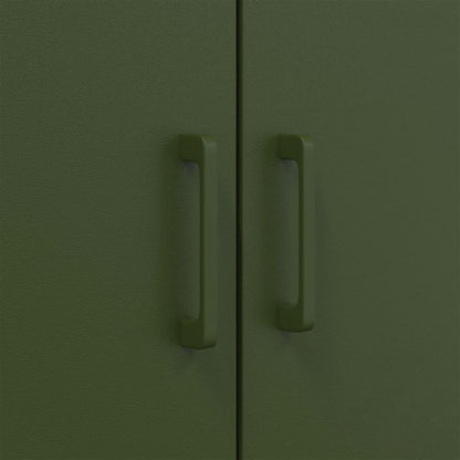 Highboard Olive Green 68x39x113 cm Steel