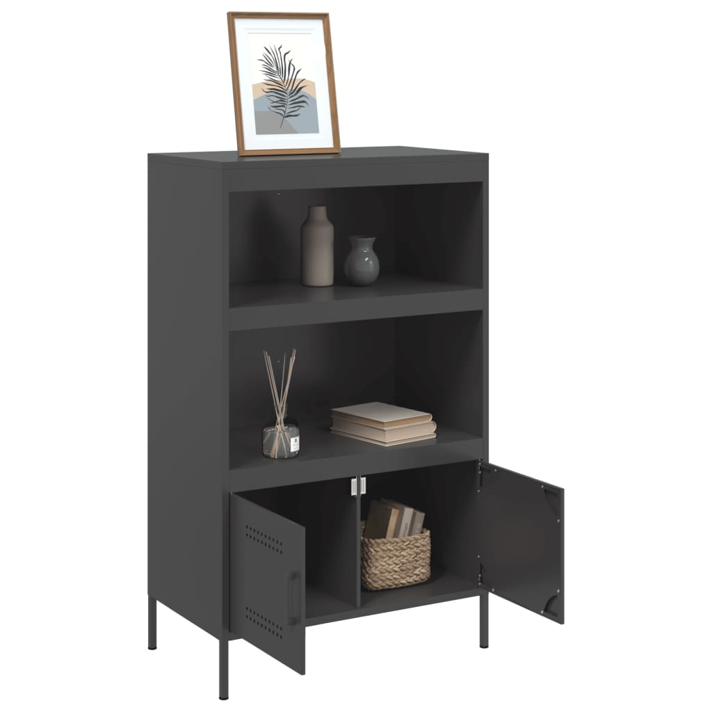 Highboard Black 68x39x113 cm Steel