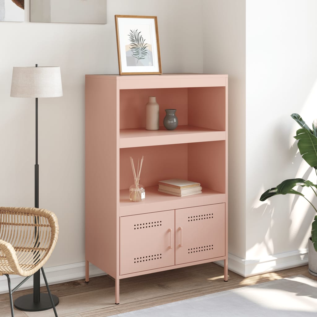 Highboard Pink 68x39x113 cm Steel