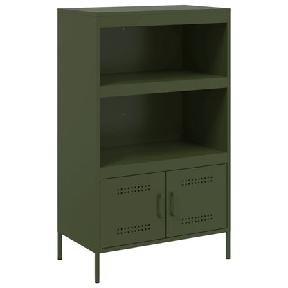 Highboard Olive Green 68x39x113 cm Steel