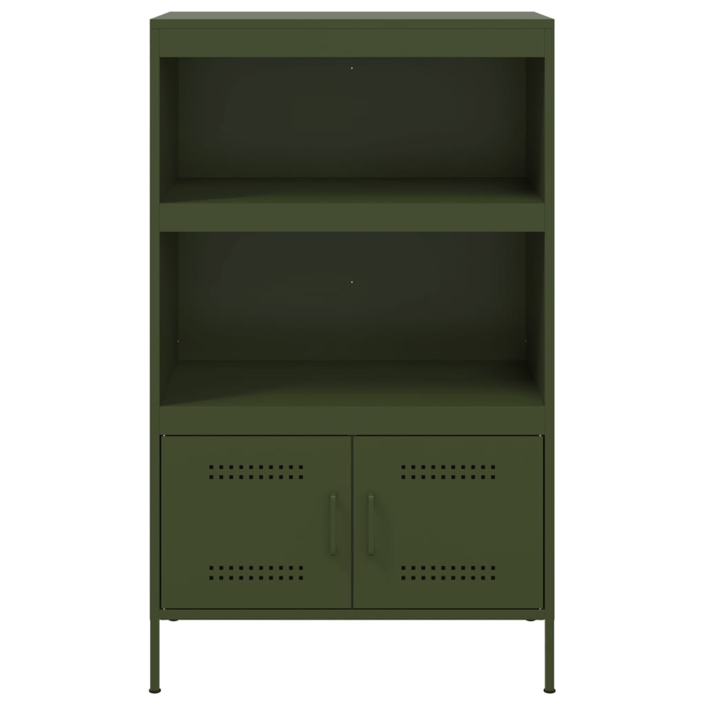 Highboard Olive Green 68x39x113 cm Steel