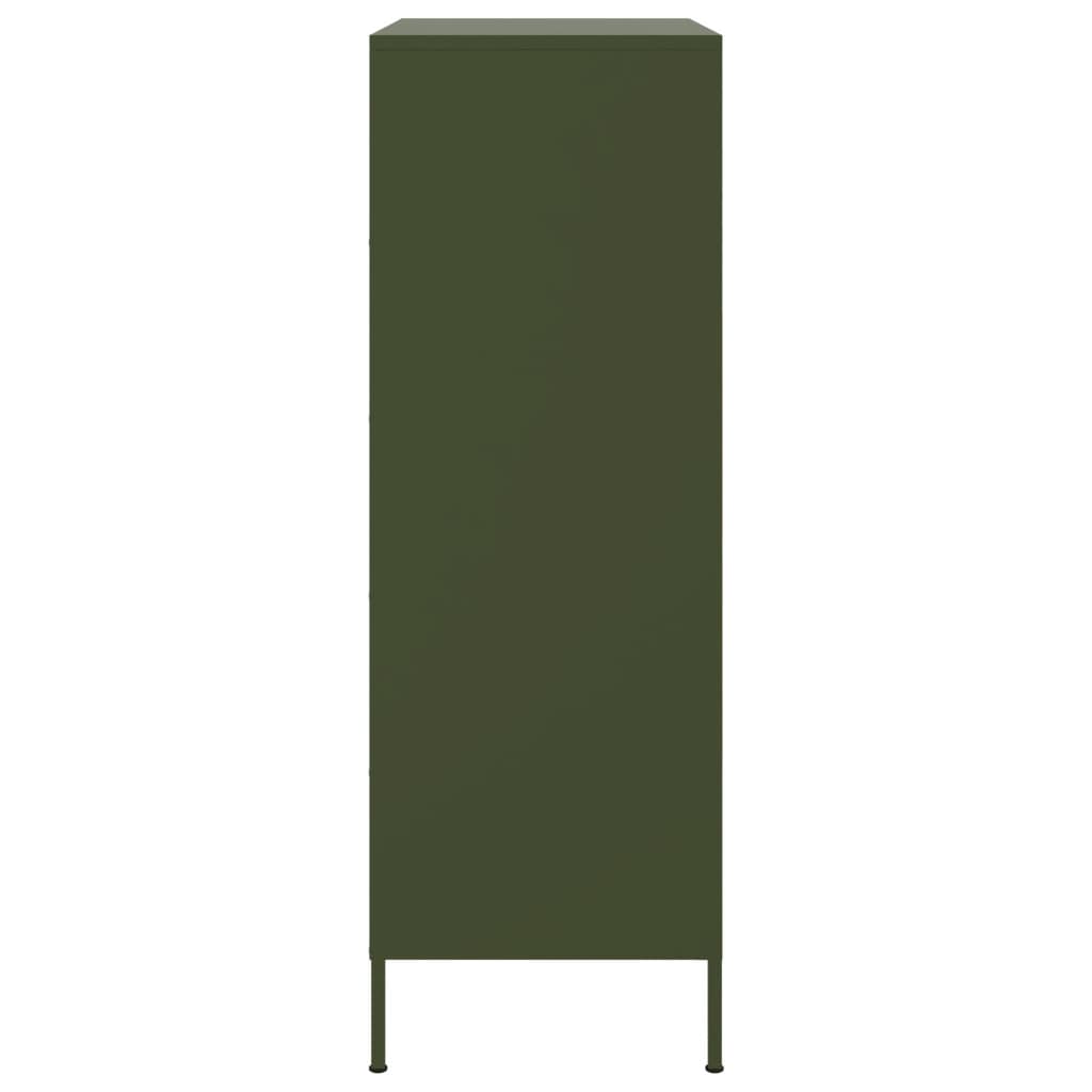 Highboard Olive Green 68x39x113 cm Steel