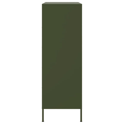 Highboard Olive Green 68x39x113 cm Steel