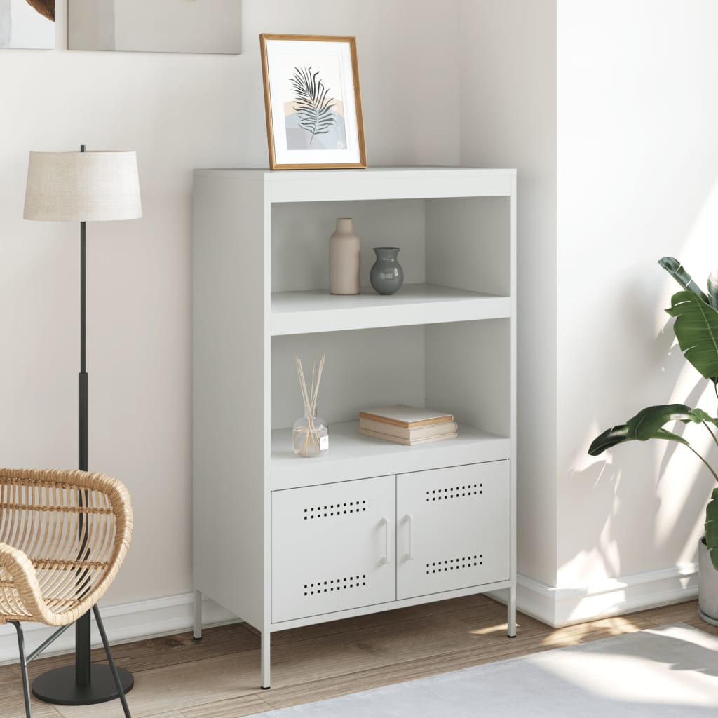 Highboard White 68x39x113 cm Steel