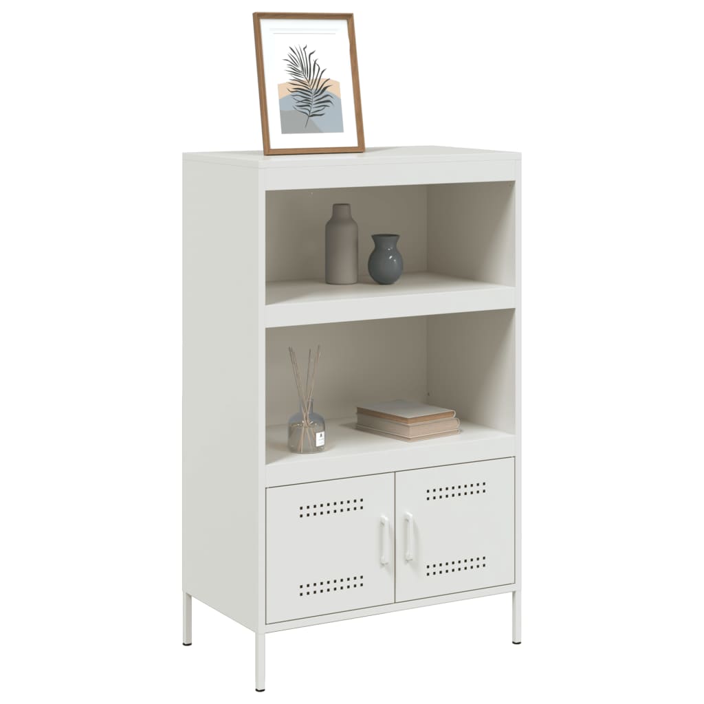 Highboard White 68x39x113 cm Steel