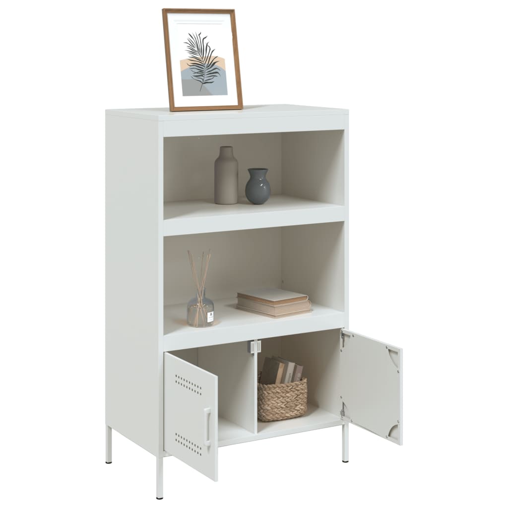 Highboard White 68x39x113 cm Steel