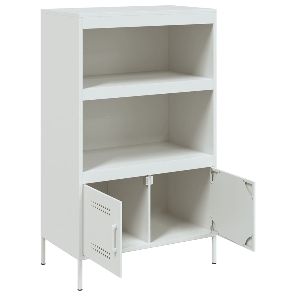 Highboard White 68x39x113 cm Steel