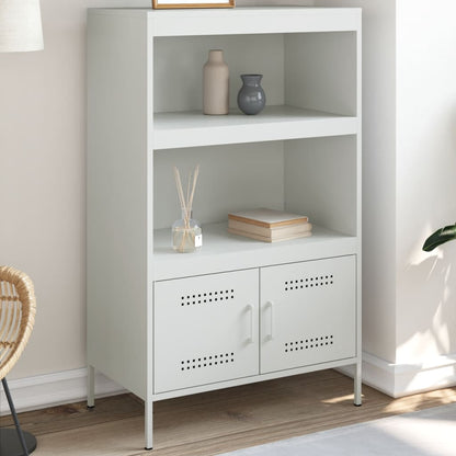 Highboard White 68x39x113 cm Steel