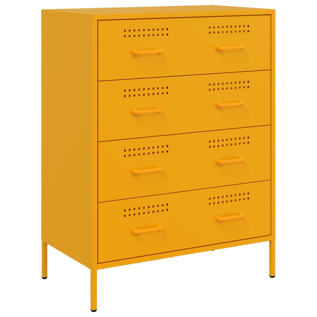 Sideboard Mustard Yellow 68x39x89 cm Steel