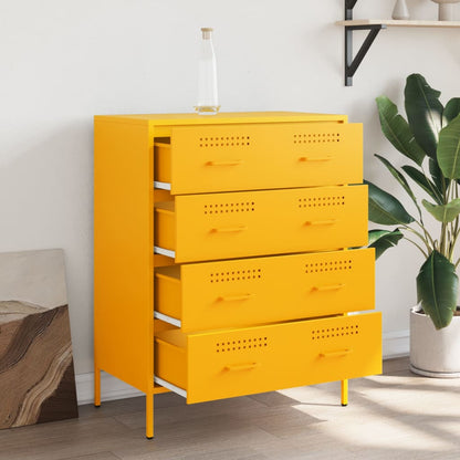 Sideboard Mustard Yellow 68x39x89 cm Steel