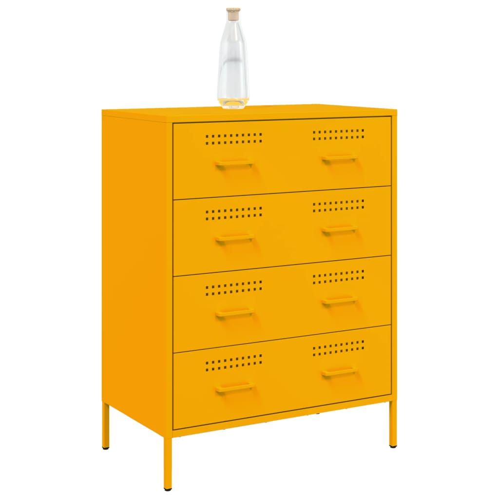 Sideboard Mustard Yellow 68x39x89 cm Steel