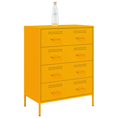 Sideboard Mustard Yellow 68x39x89 cm Steel