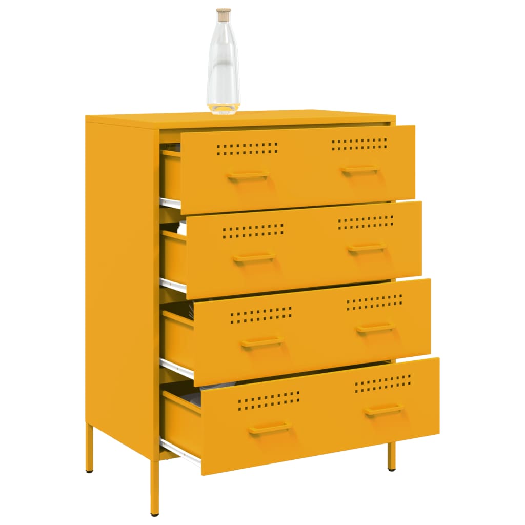 Sideboard Mustard Yellow 68x39x89 cm Steel