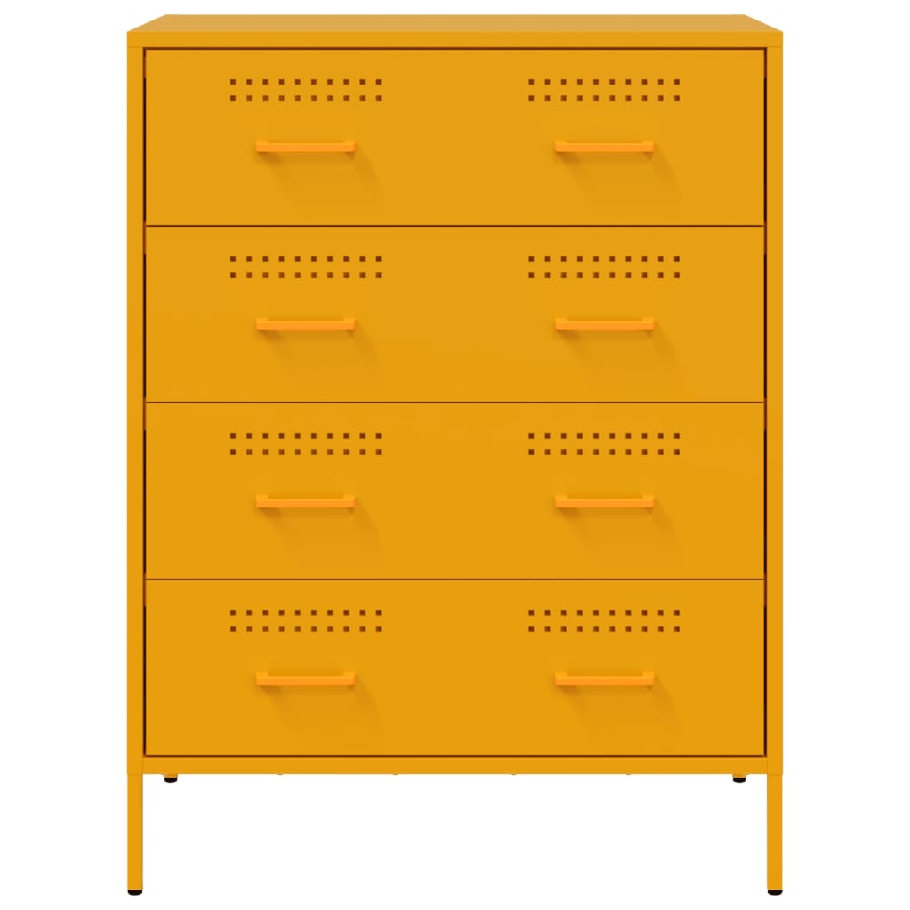 Sideboard Mustard Yellow 68x39x89 cm Steel