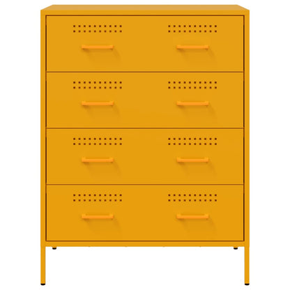 Sideboard Mustard Yellow 68x39x89 cm Steel