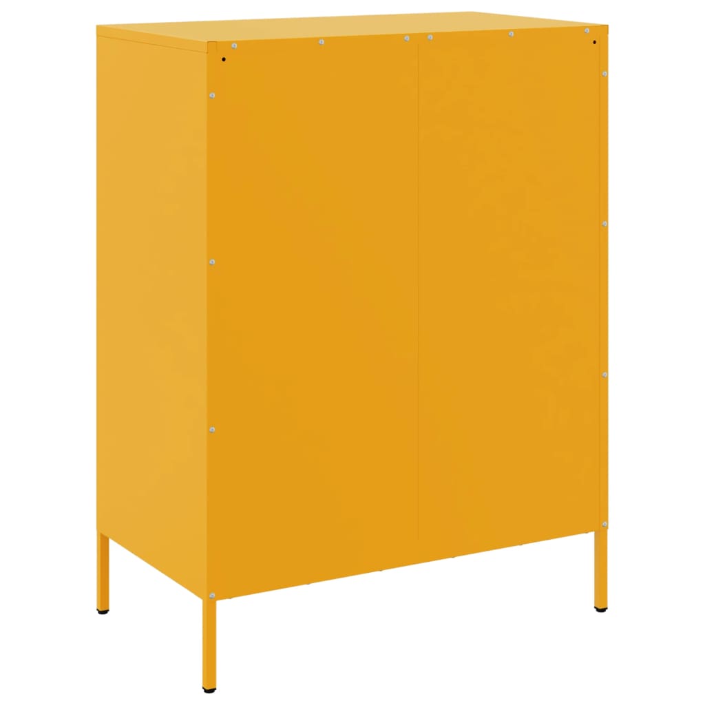 Sideboard Mustard Yellow 68x39x89 cm Steel