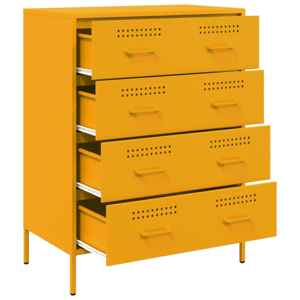 Sideboard Mustard Yellow 68x39x89 cm Steel