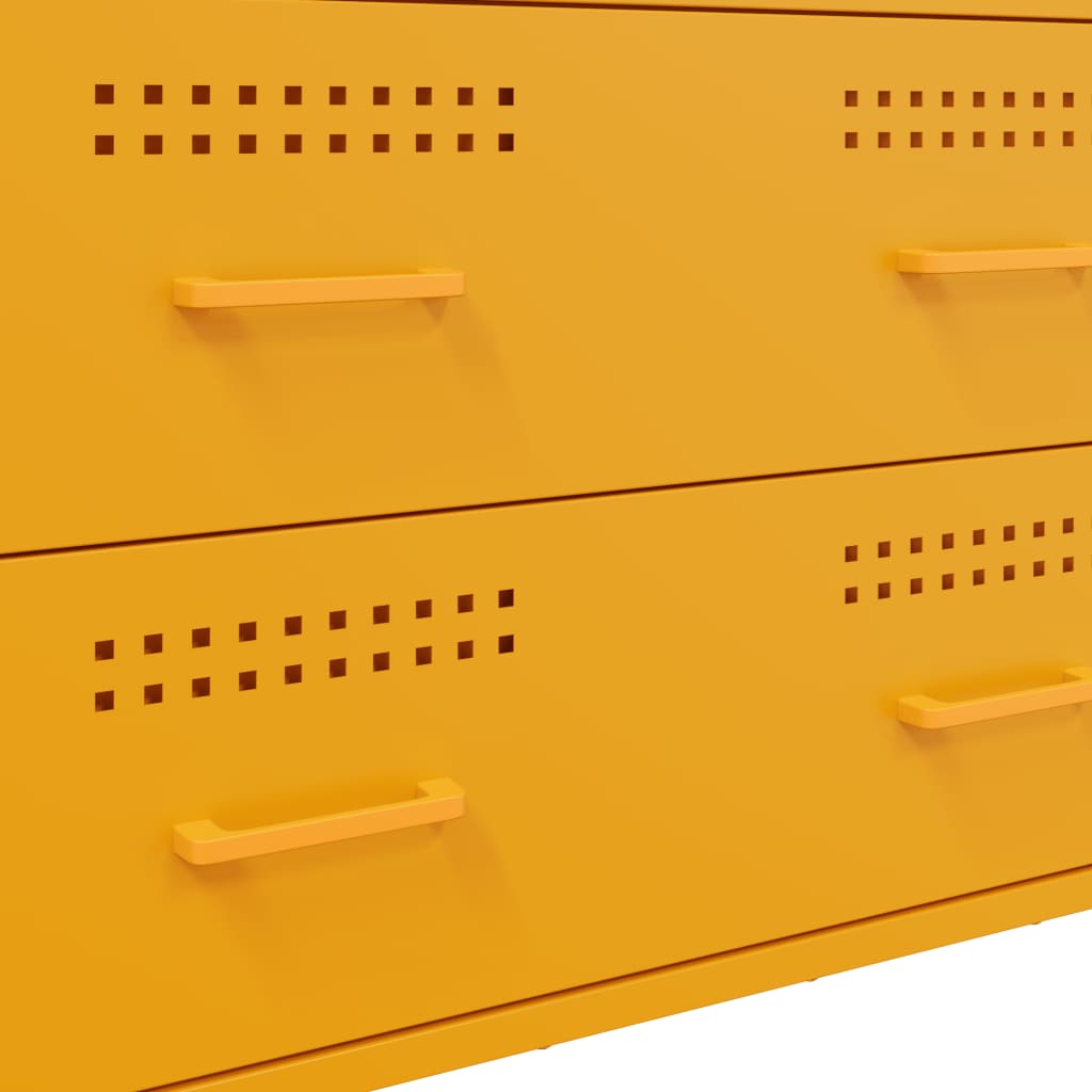 Sideboard Mustard Yellow 68x39x89 cm Steel