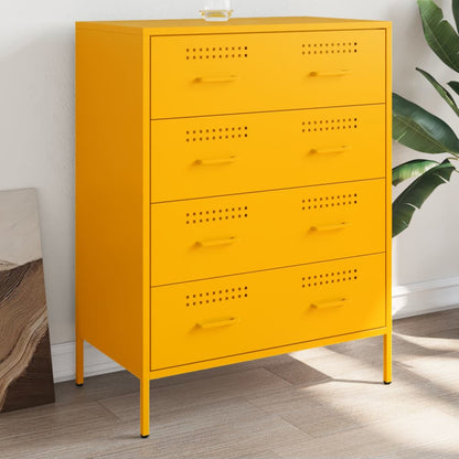 Sideboard Mustard Yellow 68x39x89 cm Steel