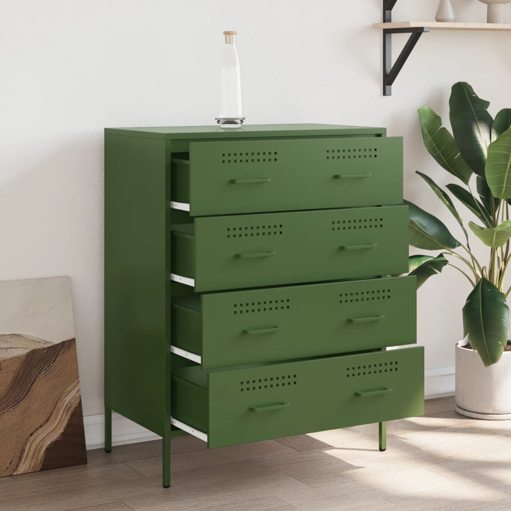 Sideboard Olive Green 68x39x89 cm Steel