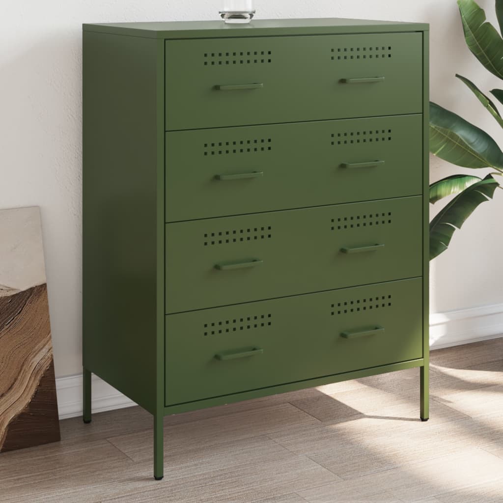 Sideboard Olive Green 68x39x89 cm Steel