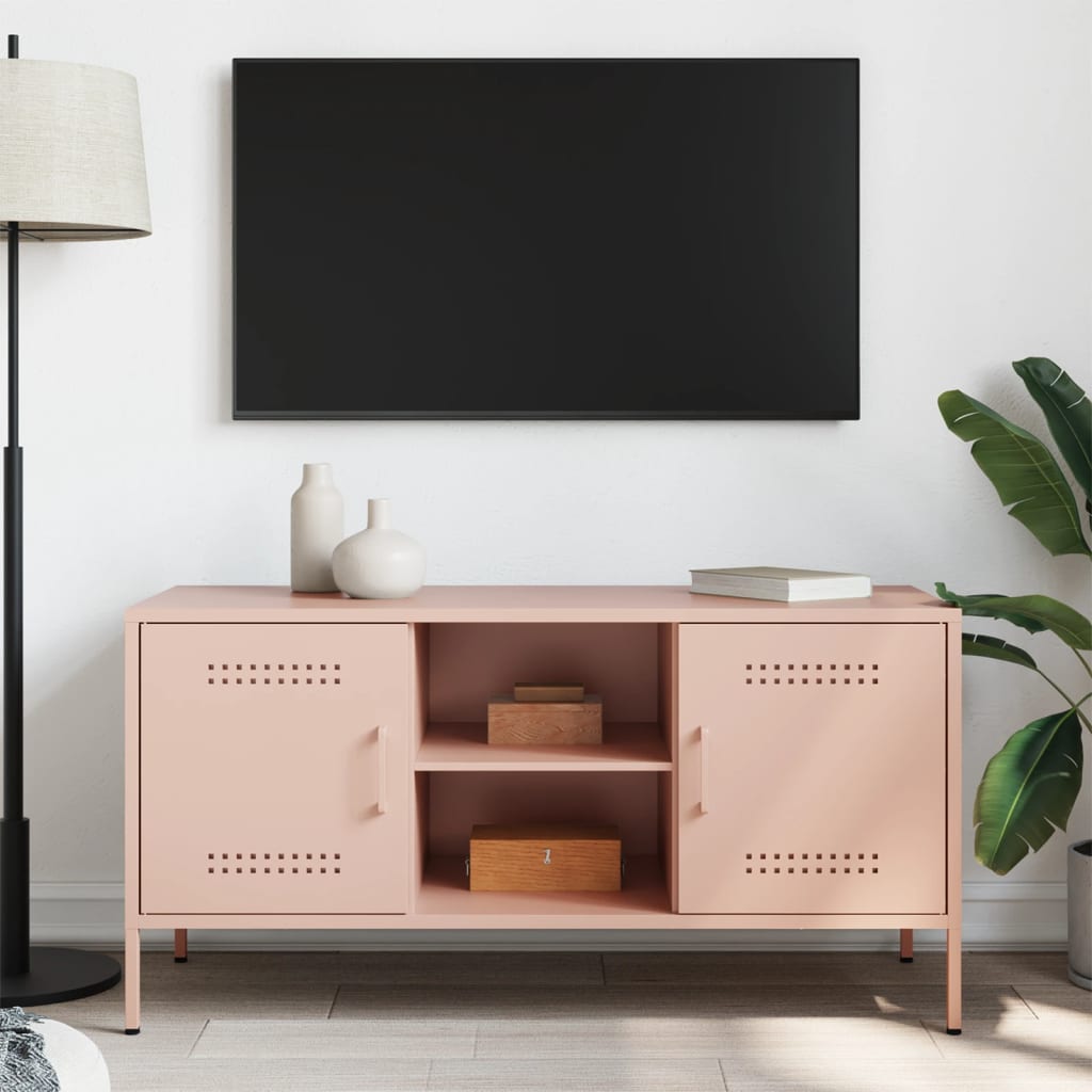 TV Cabinet Pink 100.5x39x50.5 cm Steel