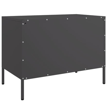 TV Cabinets 2 pcs Black 68x39x50.5 cm Steel