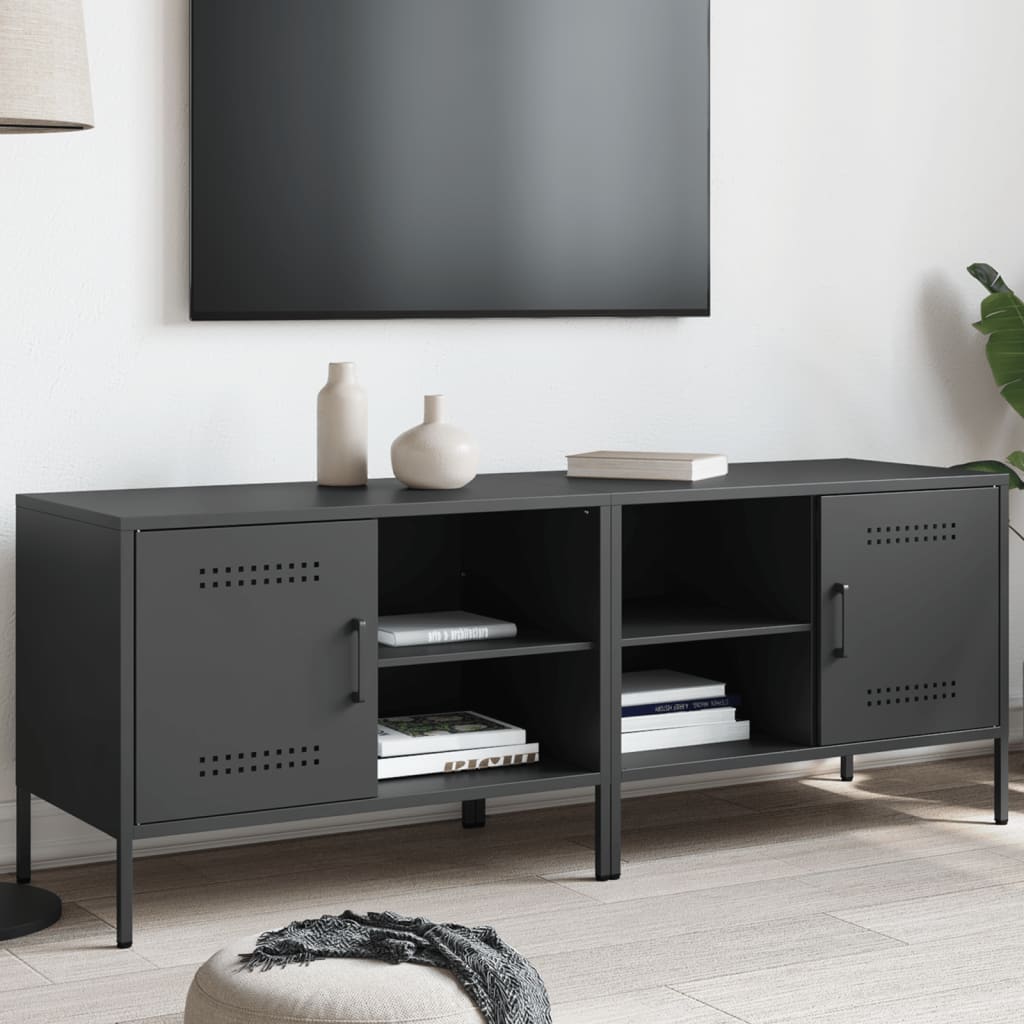 TV Cabinets 2 pcs Black 68x39x50.5 cm Steel