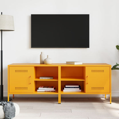 TV Cabinets 2 pcs Mustard Yellow 68x39x50.5 cm Steel