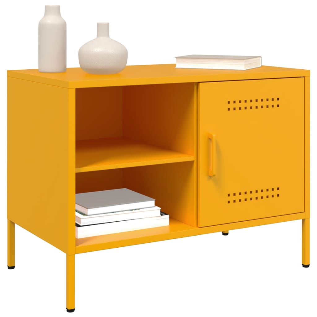 TV Cabinets 2 pcs Mustard Yellow 68x39x50.5 cm Steel