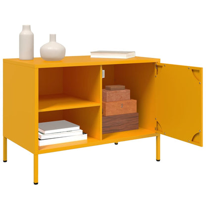 TV Cabinets 2 pcs Mustard Yellow 68x39x50.5 cm Steel