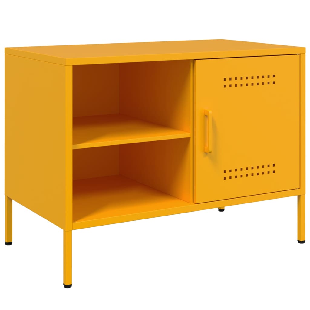 TV Cabinets 2 pcs Mustard Yellow 68x39x50.5 cm Steel