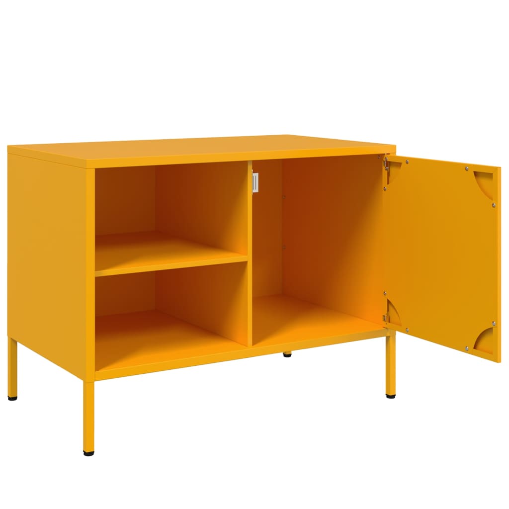 TV Cabinets 2 pcs Mustard Yellow 68x39x50.5 cm Steel