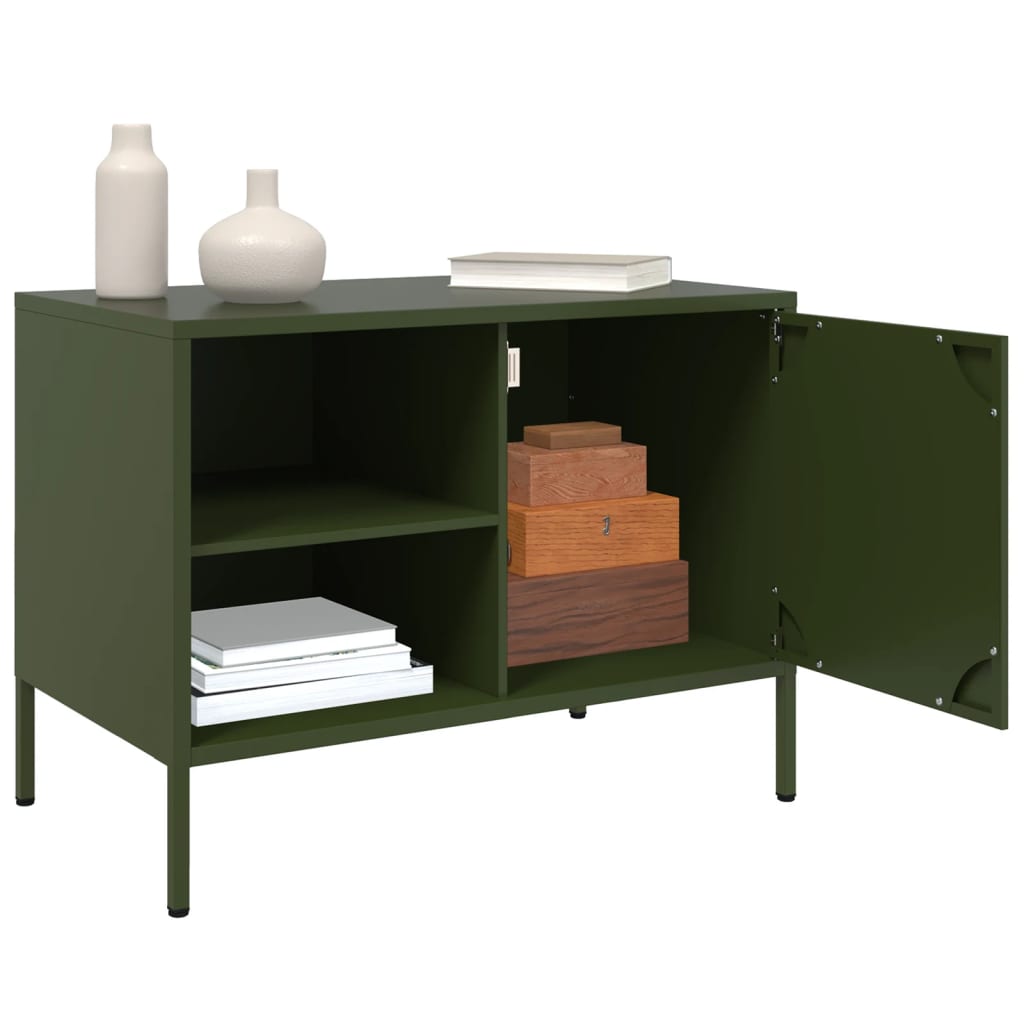 TV Cabinets 2 pcs Olive Green 68x39x50.5 cm Steel