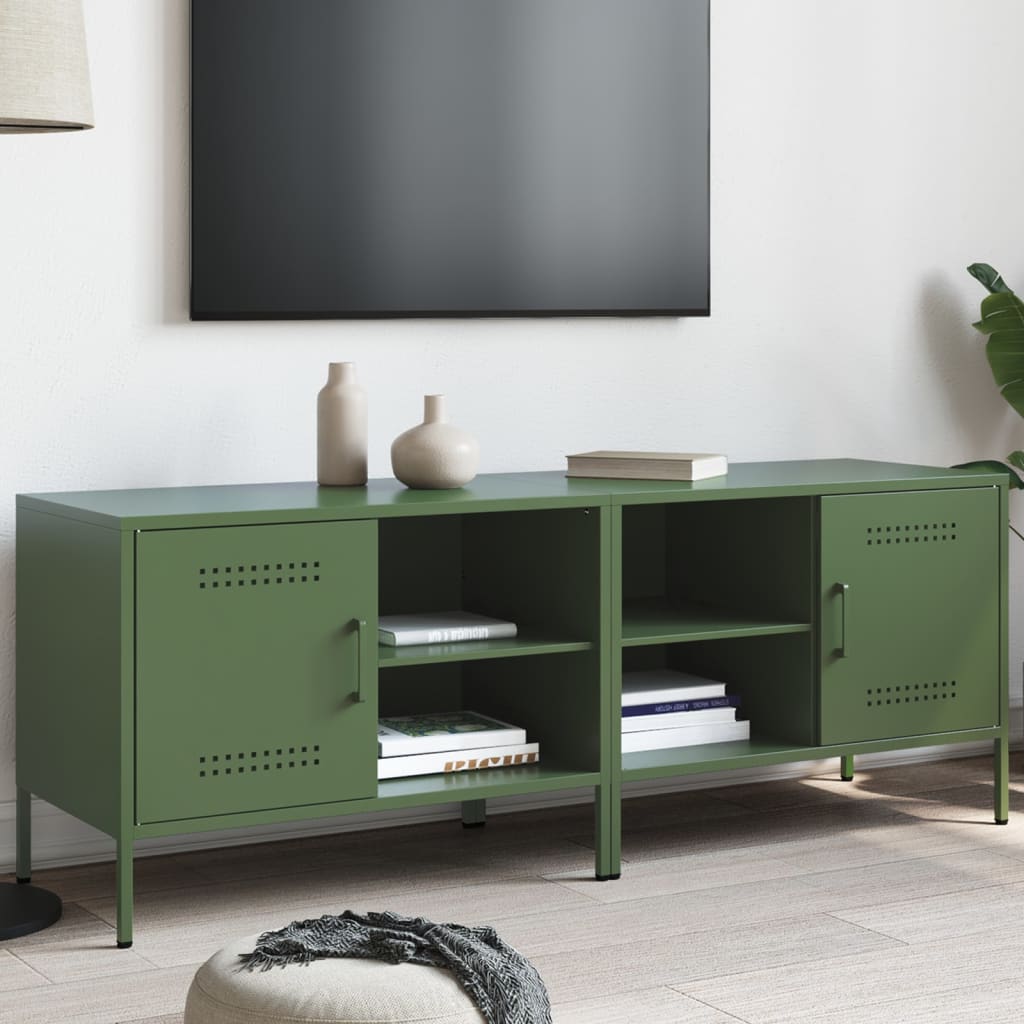 TV Cabinets 2 pcs Olive Green 68x39x50.5 cm Steel