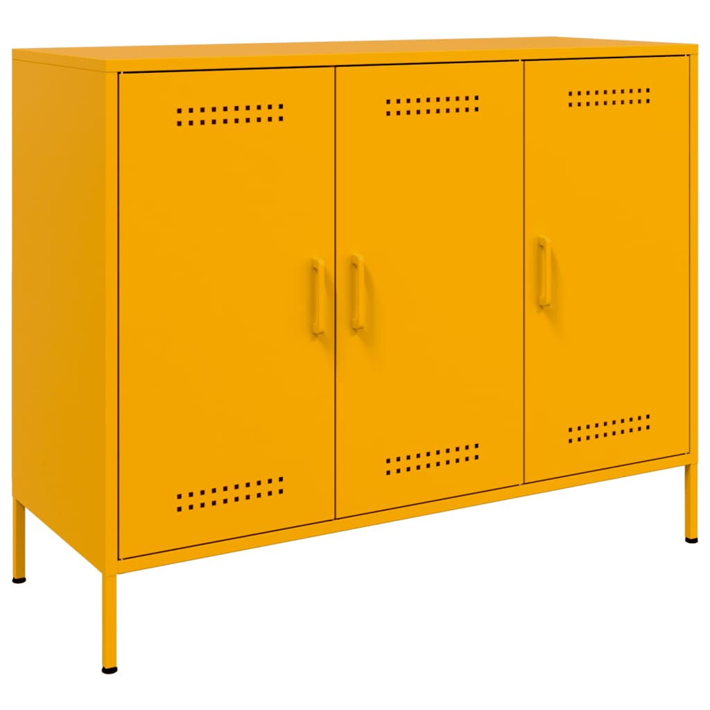 Sideboard Mustard Yellow 100.5x39x79 cm Steel