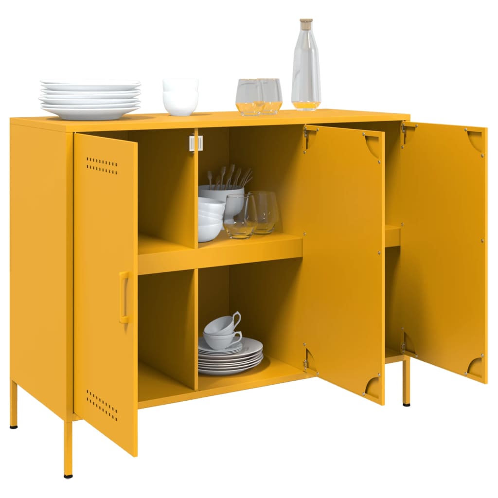 Sideboard Mustard Yellow 100.5x39x79 cm Steel