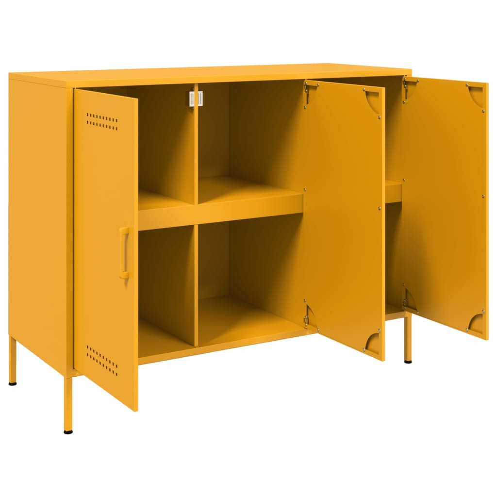 Sideboard Mustard Yellow 100.5x39x79 cm Steel