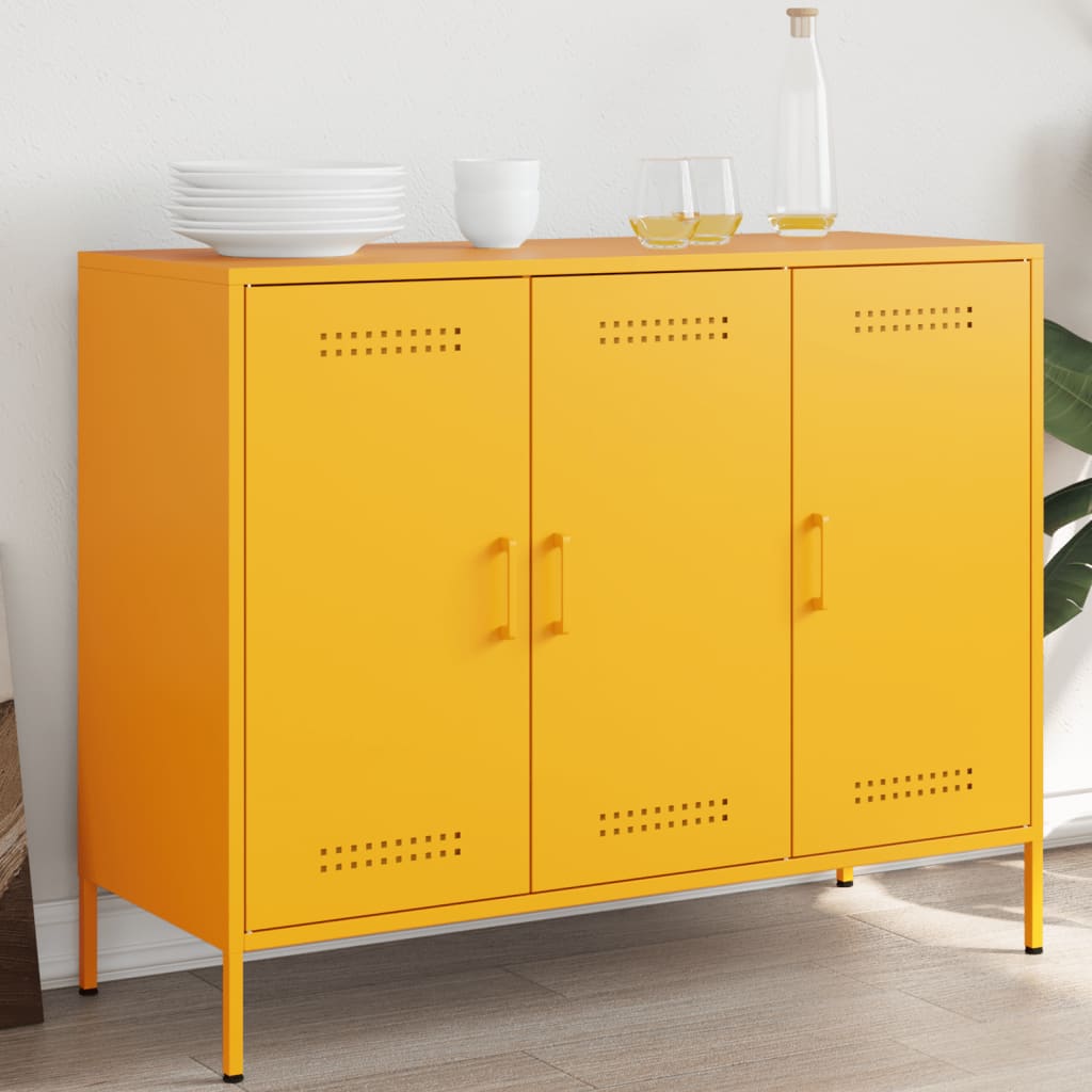 Sideboard Mustard Yellow 100.5x39x79 cm Steel