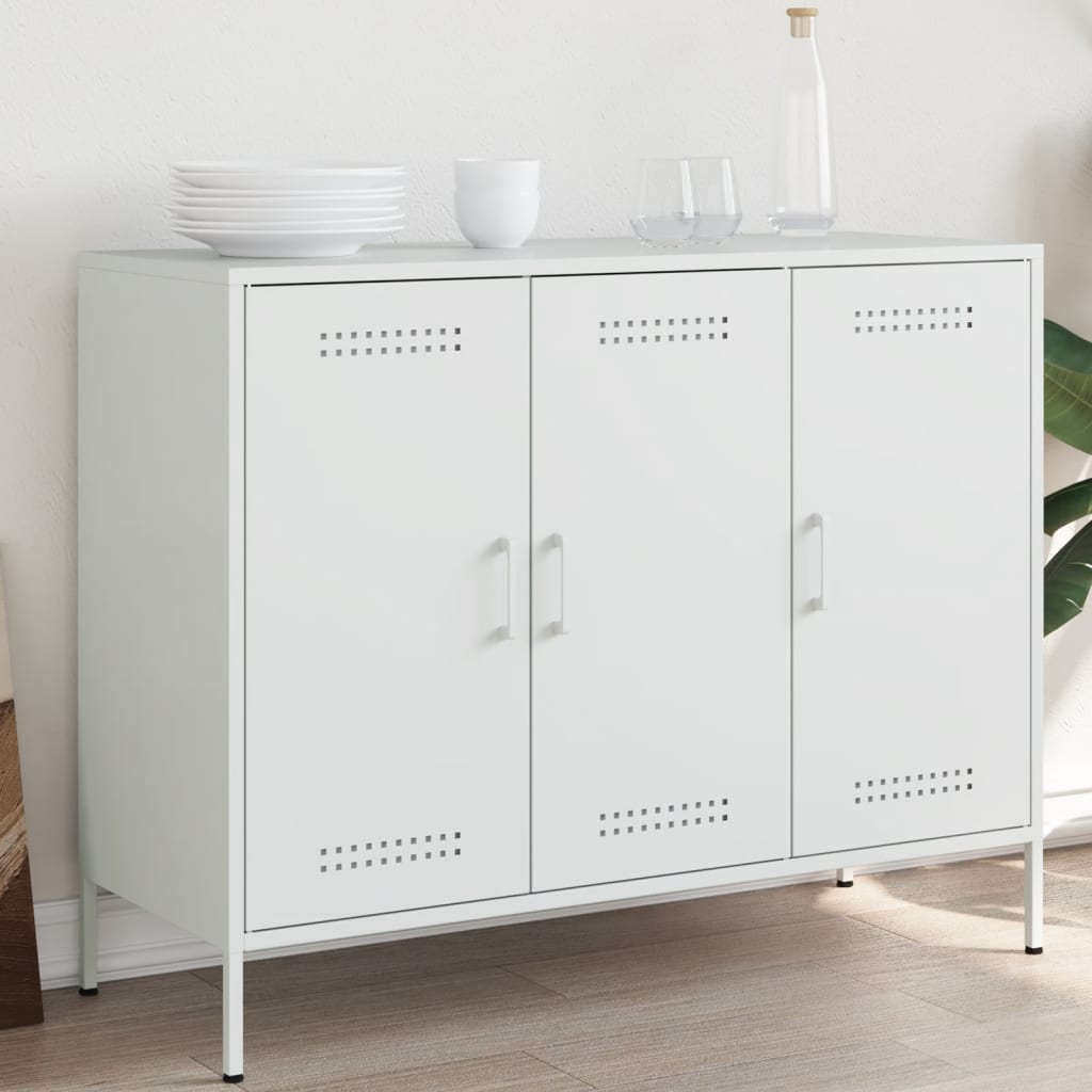 Sideboard White 100.5x39x79 cm Steel