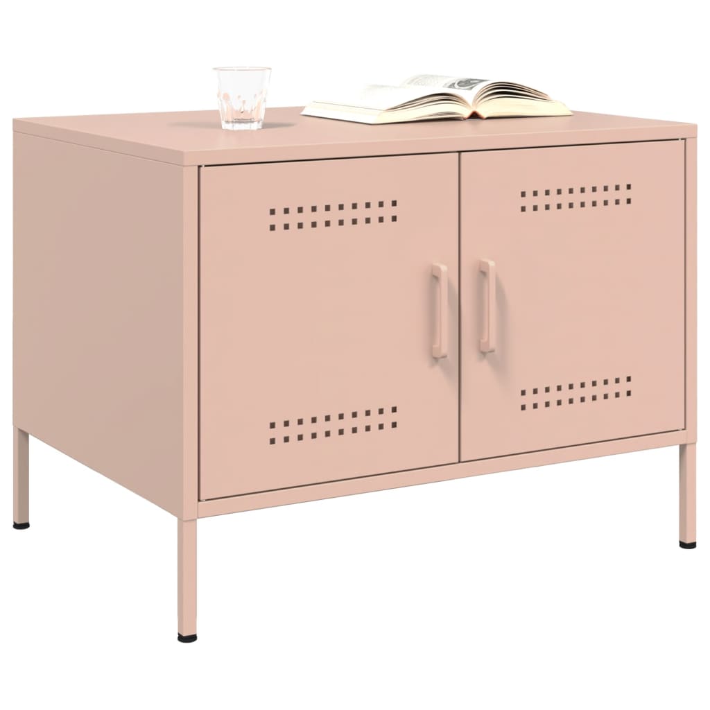 Coffee Table Pink 68x50x50.5 cm Steel